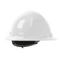 Protective Industrial Products White Kilimanjaro™ HDPE Non-Vented Full Brim Hard Hat With Wheel Ratchet/4 Point Nylon Webbing Cradle Suspension