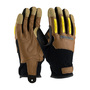 Protective Industrial Products Large Black And Brown Maximum Safety® Goatskin Full Finger Mechanics Gloves With Hook and Loop Cuff