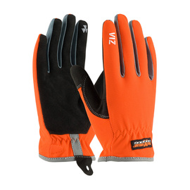 Protective Industrial Products 2X Hi-Viz Orange And Black Maximum Safety® Synthetic Leather And Spandex Full Finger Mechanics Gloves With Slip-On Cuff