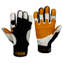 Tillman™ Size 2X Black, White And Gold TrueFit™ Goatskin And Spandex Full Finger Mechanics Gloves With Elastic And Hook and Loop Cuff