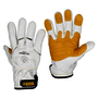 Tillman™ Size Medium White And Gold TrueFit™ Goatskin And DuPont™ Kevlar® Full Finger Mechanics Gloves With Elastic And Hook and Loop Cuff