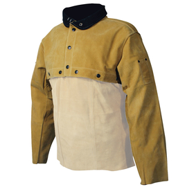 Protective Industrial Products Caiman® Medium Gold Boardhide Flame Resistant Cape Sleeve With Satin Lining And Snap Front Closure