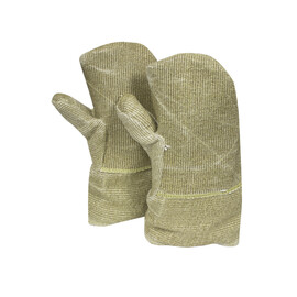 National Safety Apparel® Jumbo 14" Yellow 55 Ounce Coated Fiberglass Heat Resistant Gloves With Wool Lining And Wing Thumb