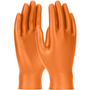 Protective Industrial Products Medium Orange Grippaz™ Skins 6 mil Nitrile Extended Use Gloves (50 Gloves Per Box)