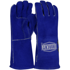 Protective Industrial Products Medium 14" Blue Leather Para-Aramid Lined Welders Gloves