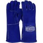 Protective Industrial Products Small 14" Blue Leather Para-Aramid Lined Welders Gloves