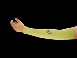Ansell 10" Yellow HyFlex® 24 Gauge Kevlar® A3 ANSI Level Cut Resistant Sleeve With Elastic Top Closure