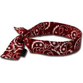 Ergodyne Red Chill-Its® 6700 Cotton/Polymer Headband/Bandana