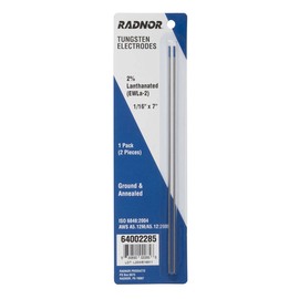 RADNOR™ 1/16" X 7" 2% Lanthanated Tungsten Electrode Ground (2 Per Package)