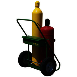 Saf-T-Cart Dual Cylinder Cart With Semi-Pneumatic Wheels And Continuous Handle