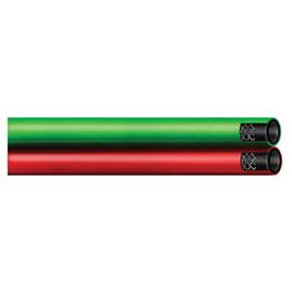 RADNOR™ 1/4" X 12 1/2' Red And Green EPDM Rubber Twin Hose With BB Hose Fittings