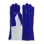 Protective Industrial Products Large 13.5" Blue Split Cowhide Cotton Foam Lined Welders Gloves