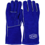 Protective Industrial Products Large 14" Blue Split Cowhide Cotton Foam Lined Welders Gloves