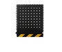M+A Matting 18" X 21.75" Black And Yellow Nitrile Rubber Hog Heaven® III Drainable Modular Tiles Floor Mat