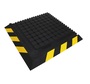 M+A Matting 21.75"X21.75" Black And Yellow Nitrile Rubber Hog Heaven® III Drainable Modular Tiles Floor Mat
