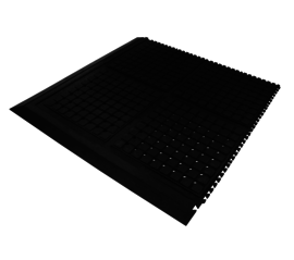 M+A Matting 39.75" X 39.75" Black Nitrile Rubber Hog Heaven® III Drainable Modular Tiles Floor Mat