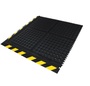 M+A Matting 39.75" X 39.75" Black And Yellow Nitrile Rubber Hog Heaven® III Drainable Modular Tiles Floor Mat