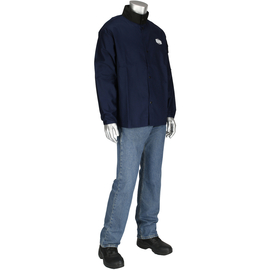 Protective Industrial Products Medium Navy Sateen FR Treated Jacket With Snap Front Closure