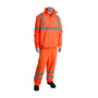 Protective Industrial Products 2X/3X Hi-Viz Orange 32 1/2" Viz™ Polyester Two Piece Rain Suit