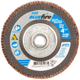 Norton® BlueFire 4 1/2" X 5/8" - 11" P80 Grit Type 29 Flap Disc