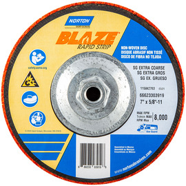 Norton® 7" X 5/8" - 11 XCRS Grit Bear-Tex Blaze Rapid Strip Ceramic Alumina Non-Woven Disc