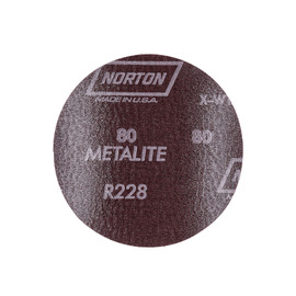Norton® 5" 80 Grit Metalite Aluminum Oxide Cloth PSA Disc