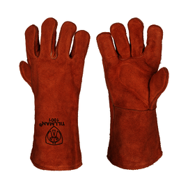 Tillman® Large 15" Brown Shoulder Split Cowhide Cotton Lined Stick Welders Gloves