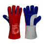 Tillman® Large 16" Red, Pearl And Blue Side Split Cowhide Cotton/Foam Lined Stick Welders Gloves