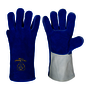 Tillman® Large 16" Blue And Pearl Premium Side Split Cowhide Cotton Lined Stick Welders Gloves