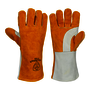 Tillman® Large 16" Gold And Pearl Premium Side Split Cowhide Cotton/Foam Lined Stick Welders Gloves