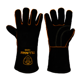 Tillman® Large 16" Black Premium Side Split Cowhide Cotton/Foam Lined Stick Welders Gloves