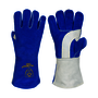 Tillman® Medium 15" Blue And Pearl Premium Side Split Cowhide Cotton/Foam Lined Stick Welders Gloves