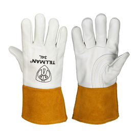 Tillman® Large 13.5" Bourbon Brown And Pearl Top Grain Cowhide Foam Lined MIG Welders Gloves