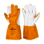 Tillman® Medium 15" Bourbon Brown And Pearl Top Grain Split Cowhide/Deerskin Leather Fleece Lined MIG Welders Gloves