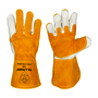 Tillman® Medium 18" Bourbon Brown And Pearl Top Grain Split Cowhide Fleece Lined MIG Welders Gloves