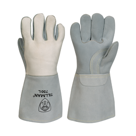 Tillman® Medium 16" Pearl Top Grain Split Elkskin Cotton/Foam Lined Stick Welders Gloves