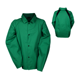 Tillman® 2X Green Westex® FR-7A®/Cotton/Indura® Stretch Flame Resistant Jacket With Snap Closure And Freedom Flex Inserts