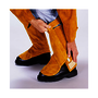 Tillman® 15" Oak Tan Premium Side Split Cowhide Leather Flare Shoe Spat With Hook & Loop, Top Side Bar