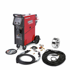 Lincoln Electric® POWER MIG® 360MP Single Phase CC/CV Multi-Process Welder With 208 - 575 Input Voltage, Pulse-on-Pulse® Delivery, Running Cart/Dual Cylinder Rack And Accessory Package