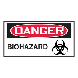 AccuformNMC™ 1 1/2" X 3" Black/Red/White Vinyl Chemical And Hazardous Safety Label "DANGER BIOHAZARD (With Graphic)"