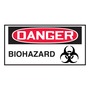 AccuformNMC™ 1 1/2" X 3" Black/Red/White Vinyl Chemical And Hazardous Safety Label "DANGER BIOHAZARD (With Graphic)"