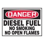 AccuformNMC™ 3 1/2" X 5" Black/Red/White Vinyl Chemical And Hazardous Safety Label "DANGER DIESEL FUEL NO SMOKING NO OPEN FLAMES"