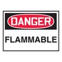 AccuformNMC™ 3 1/2" X 5" Black/Red/White Vinyl Chemical And Hazardous Safety Label "DANGER FLAMMABLE"