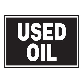 AccuformNMC™ 3 1/2" X 5" Black/White Vinyl Chemical And Hazardous Safety Label "USED OIL"