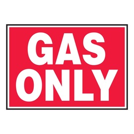 AccuformNMC™ 3 1/2" X 5" Red/White Vinyl Chemical And Hazardous Safety Label "GAS ONLY"