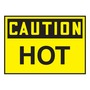 AccuformNMC™ 3 1/2" X 5" Black/Yellow Vinyl Chemical And Hazardous Safety Label "CAUTION HOT"