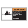 AccuformNMC™ 2 1/2" X 5" Black/Orange/White Vinyl Electrical Safety Label "WARNING EQUIPMENT STARTS AUTOMATICALLY CAN CAUSE SEVERE INJURY KEEP AWAY"