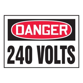 AccuformNMC™ 3 1/2" X 5" Black/Red/White Vinyl Electrical Safety Label "DANGER 240 VOLTS"