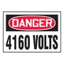 AccuformNMC™ 3 1/2" X 5" Black/Red/White Vinyl Electrical Safety Label "DANGER 4160 VOLTS"
