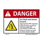 AccuformNMC™ 3 1/2" X 5" Black/Red/Yellow/White Vinyl Electrical Safety Label "DANGER ARC FLASH AND SHOCK HAZARD APPROPRIATE PPE REQUIRED FOLLOW ALL SAFETY PROCEDURES AND WEAR PROPER PPE IN ACCORDANCE TO NFPA 70E"